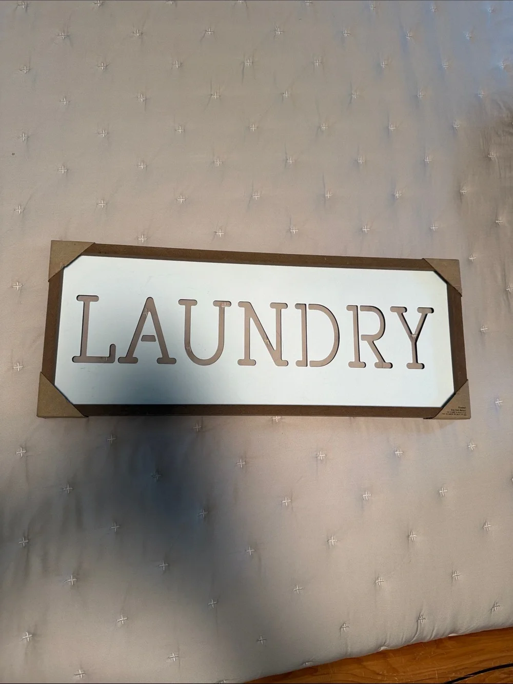 Laundry Wall Sign - White and Brown Home Bath Décor